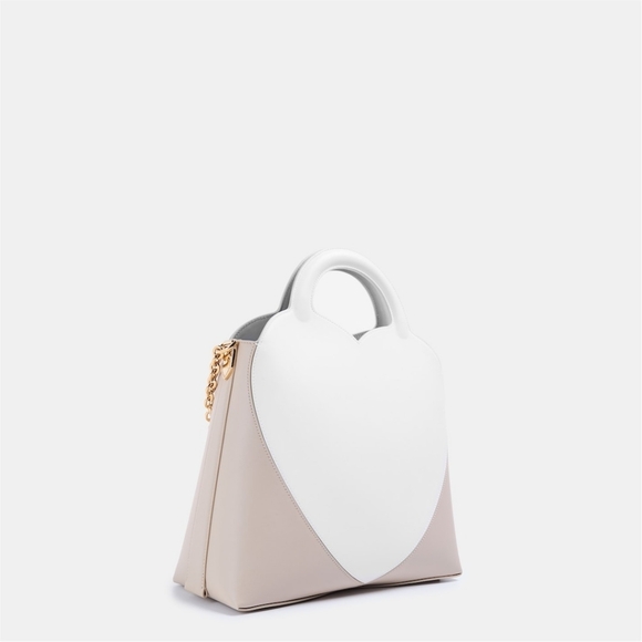 NEW TIFFANY Taupe / White Charm Tote Bag RTT - Picture 5 of 7